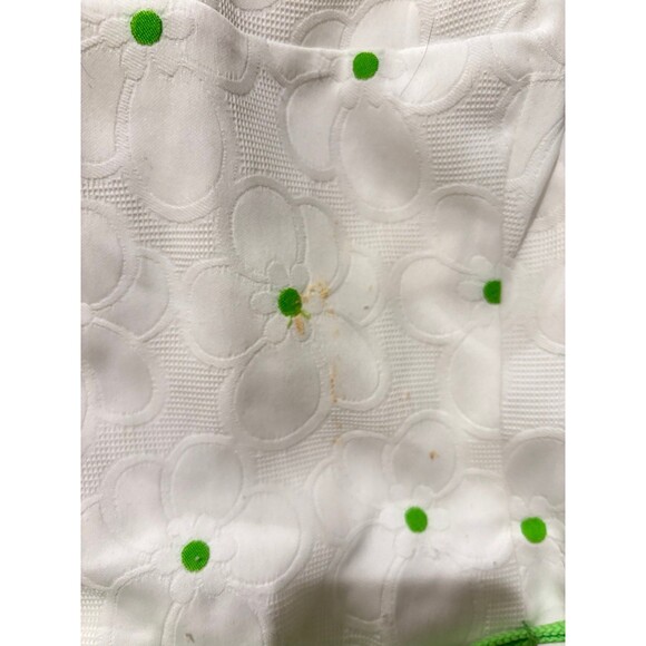 GABAR Vintage 70s White Green Dots Belt Tassels Flower Bathing Swimsuit Fits XS - Picture 9 of 9